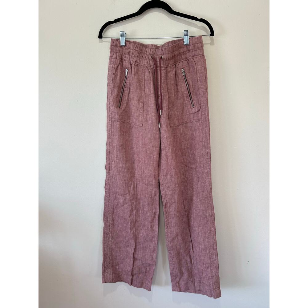 Women's Athleta Cabo Wide Leg Pink Linen Pants